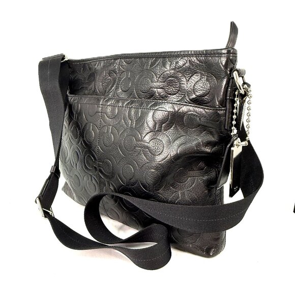 Coach Op Art Messenger Bag Black - Picture 1 of 12